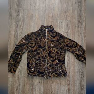 Vintage Paisley velvet track jacket retro funky outerwear